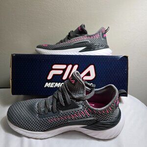 Fila Gray Women's Running Sneakers W Pink Accents - Memory Backlash 20 Size 9